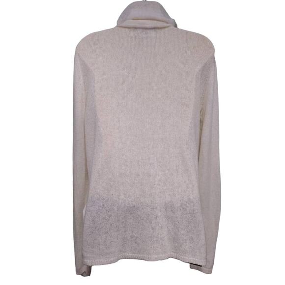 Banana Republic High Neck Long Sweater Made of Italian Yarn, Cream, Size M - Picture 3 of 5